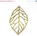 12 Large Antique Bronze Tone Filigree Leaf Charm Pendants.  CHB0119
