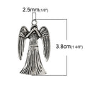 4 Antique Silver WEEPING ANGEL Metal Charm Pendants 3.8x2.3cm  chs1769