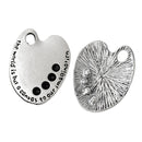 5 Antique Silver ARTIST PAINT Palette Carved Charm Pendants (can hold ss10 rhinestones) chs1779