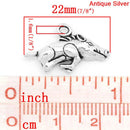 6 Antique Silver Razorback WILD BOAR Mascot Charm Pendants chs1780