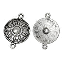 10 Antique Silver ROUND DISC Connector Link Charms chs1784
