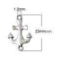 8 Antique Silver Metal ANCHOR Connector Link Charms, 23x15mm  chs1785