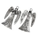 4 Antique Silver WEEPING ANGEL Metal Charm Pendants 3.8x2.3cm  chs1769