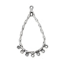 8 Antique Silver Twisted TEARDROP Chandelier Connector Link Charms, 1-to-7 earring charms, 4.2x2.5cm  chs1774