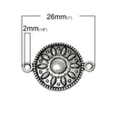 10 Antique Silver ROUND DISC Connector Link Charms chs1784