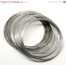 200 Silver Tone Metal Steel Memory Wire Loops 60mm,  . small bracelet, about 2-1/2" diameter  20 gauge wir0022