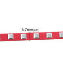 1/4" width Silver Studded CORAL Suede Jewelry Cord wrap bracelet cord, suede ribbon trim, 1 meter,  cor0067