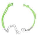 9 Bracelet Blanks Connectors LIME GREEN Nylon Cords with Lobster Clasp, 5-5/8" long plus 1-1/2" extender chain cor0052