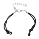 10 Bracelet Blanks Connectors BLACK Nylon Cords with Lobster Clasp, 5-5/8" long plus 1-1/2" extender chain cor0048