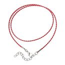 30 RED and WHITE Wax Rope Cord Necklaces with Lobster Clasps, 17" to 19" with extender chain cor0057