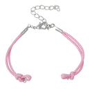 10 Bracelet Blanks Connectors LIGHT PINK Nylon Cords with Lobster Clasp, 5-5/8" long plus 1-1/2" extender chain cor0050