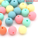 10mm Pastel Acrylic Round BUBBLEGUM Beads, MULTICOLORED, 25 beads,  bac0293a