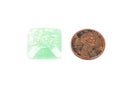 10 Resin Faceted MINT GREEN Glitter Foil Square Cabochons, 18x18mm  cab0304