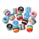 12mm Rainbow Stripe European Acrylic BUBBLEGUM Beads, Column Barrel Beads, 25 beads,  bac0294