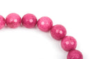 12mm Round Faceted RASPBERRY PINK JADE Gemstone Beads, full strand gjd0087