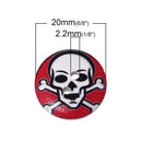 25 Round SKULL WOOD BUTTONS  20mm, 3/4" for Scrapbooking . Beading . Sewing mixed designs,  but0235