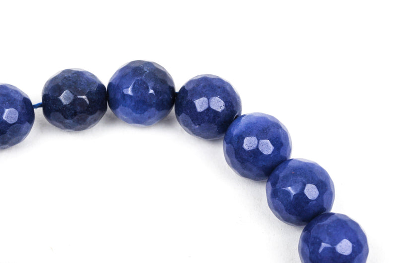 6mm Round Faceted NAVY BLUE JADE Gemstone Beads, full strand gjd0111