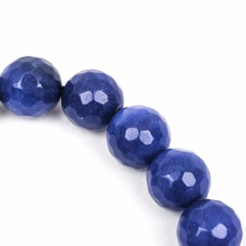 10mm Round Faceted NAVY BLUE JADE Gemstone Beads, full strand gjd0109