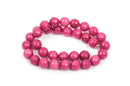 12mm Round Faceted RASPBERRY PINK JADE Gemstone Beads, full strand gjd0087