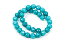 12mm Round Faceted TURQUOISE BLUE JADE Gemstone Beads, full strand gjd0088