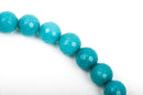 12mm Round Faceted TURQUOISE BLUE JADE Gemstone Beads, full strand gjd0088