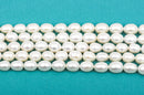 8mm-9mm OVAL Off White Cultured Freshwater Pearls Beads, full strand, about 44 beads, gpe0029
