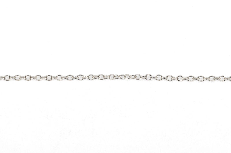 1 yard (3 feet) Dark Silver Cable Chain, Oval Links are 2.5x2mm unsoldered, bulk on spool, fch0248a
