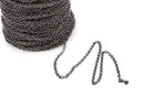 50 yards (150 feet) Gunmetal Black Cable Chain, Oval Links are 2.5x2mm unsoldered, bulk on spool, fch0249b