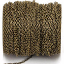 50 yards (150 feet) Antique Bronze Cable Chain, Oval Links are 2.5x2mm unsoldered, bulk on spool, fch0250b