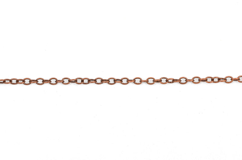 50 yards (150 feet) Copper Cable Chain, Oval Links are 2.5x2mm unsoldered, bulk on spool, fch0251b