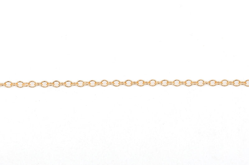 1 yard (3 feet) Gold Plated Cable Chain, Oval Links are 2.5x2mm unsoldered, fch0247a