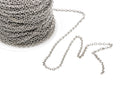 50 yards (150 feet) Dark Silver Cable Chain, Oval Links are 2.5x2mm unsoldered, bulk on spool, fch0248b