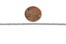 50 yards (150 feet) Gunmetal Black Cable Chain, Oval Links are 2.5x2mm unsoldered, bulk on spool, fch0249b