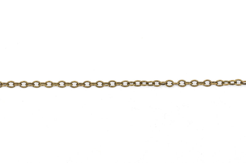 50 yards (150 feet) Antique Bronze Cable Chain, Oval Links are 2.5x2mm unsoldered, bulk on spool, fch0250b
