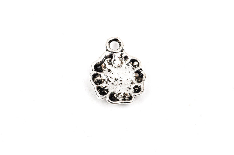 10 Silver FANCY ROSE Charm Pendants, chs1813