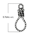 5 Silver Tone NOOSE ROPE Knot Charm Pendants   chs1791