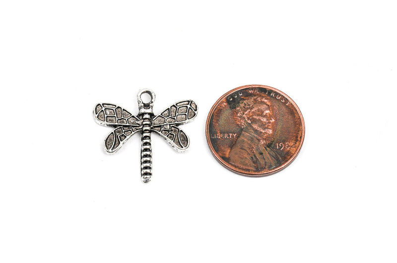 10 Silver DRAGONFLY Charm Pendants, chs1814