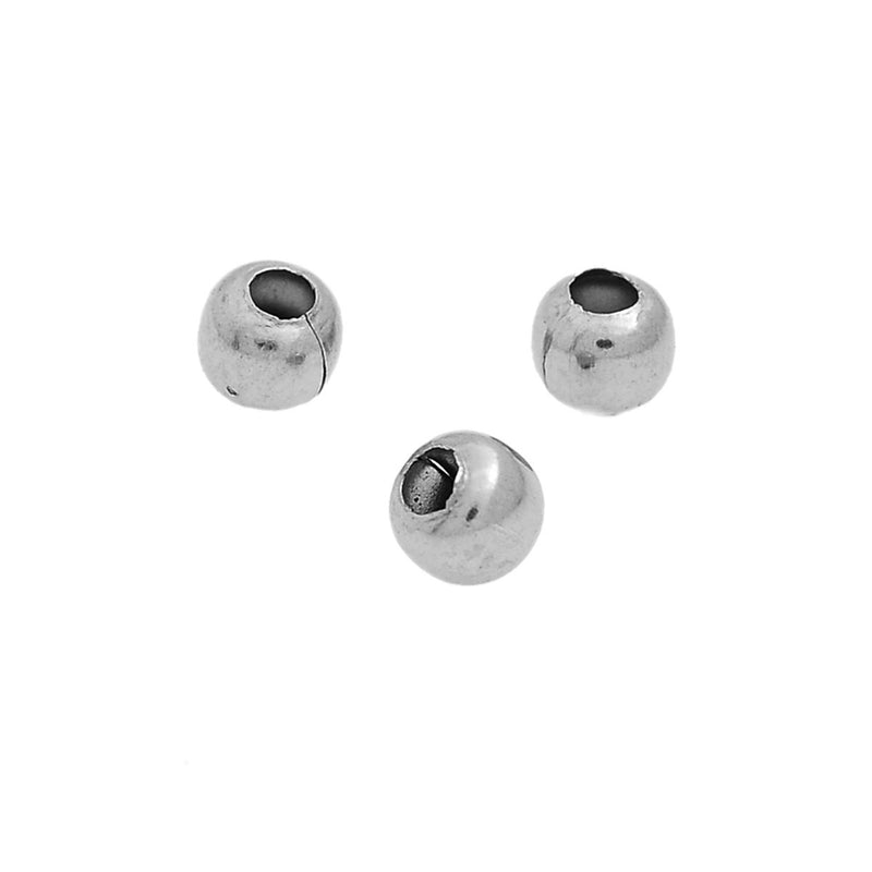 6mm Stainless Steel Metal Round Spacer Beads, 100 beads, bme0348