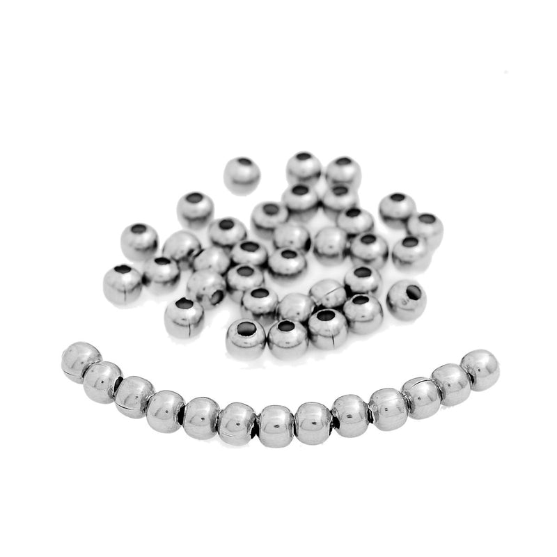 6mm Stainless Steel Metal Round Spacer Beads, 100 beads, bme0348