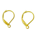 50 Bright 18k GOLD PLATED Metal Lever Back Earrings Ear Wires (25 pairs) . shipped from USA . fin0421