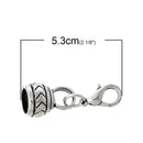 5 Sets Silver End Cap Clasps for Kumihimo Jewelry, Leather Cord End Connectors, Bails, Bead Caps, Fits 8mm cord, fcl0139