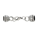 5 Sets Silver End Cap Clasps for Kumihimo Jewelry, Leather Cord End Connectors, Bails, Bead Caps, Fits 8mm cord, fcl0139