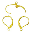 50 Bright 18k GOLD PLATED Metal Lever Back Earrings Ear Wires (25 pairs) . shipped from USA . fin0421
