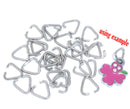 500 Silver Tone Triangle Bail Jump Rings Key Chains Findings 9x9mm, 18 gauge,  jum0146