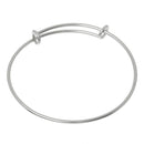 5 SILVER PLATED Bangle Charm Bracelet, adjustable size expandable to fit wrist, fits medium to large wrist, thick 14 gauge, 7-7/8" FIN0439