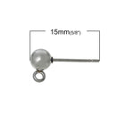 20 Stainless Steel POST Earrings, 4mm ball with Loops  (10 pairs) . fin0426