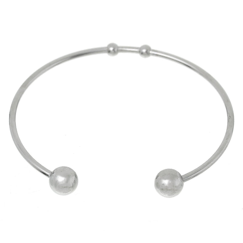 1 Silver Stainless Steel Cuff Bangle Charm Bracelet, fits small to medium, thick 14 gauge, fin0429
