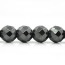 8mm Round Faceted Hematite Gemstone Beads, full strand, about 48 beads  ghe0090