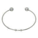 1 Silver Stainless Steel Cuff Bangle Charm Bracelet, fits small to medium, thick 14 gauge, fin0429