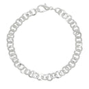 12 Silver Plated Rollo Chain Bracelets with Lobster Clasp, 7-7/8" long 20cm  fch0257